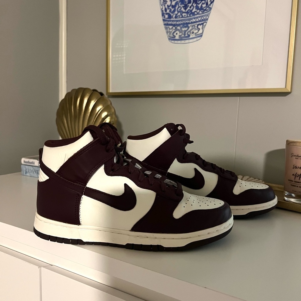 Nike Women’s Burgundy and White Sneakers